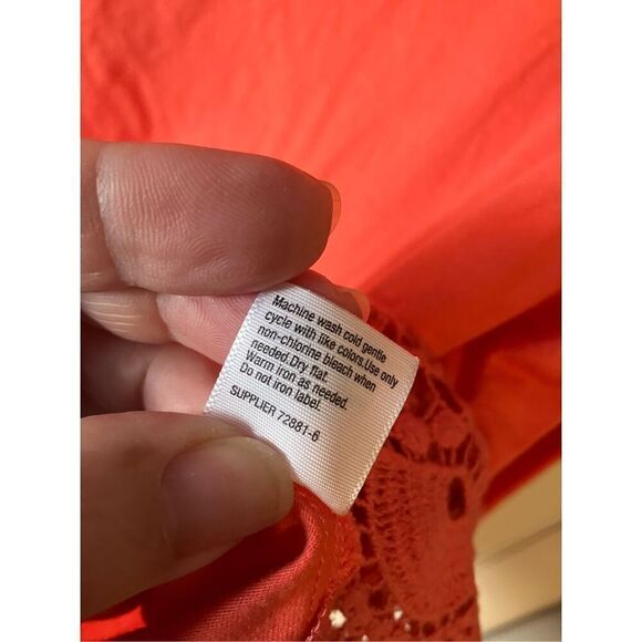 St John’s Bay Lace Trimmed Orange Tee 1X - Picture 8 of 10